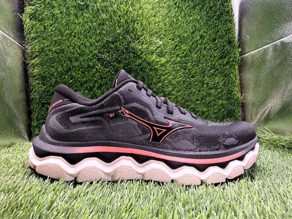 Mizuno Wave Horizon 7 411442.901S Athletic Sneaker Women 7 Black Mesh Gym Sports